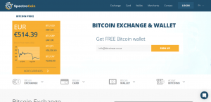 SpectroCoin bitcoin debit card