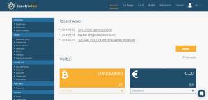 SpectroCoin bitcoin debit card