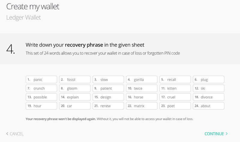 Bitcoin recovery seed