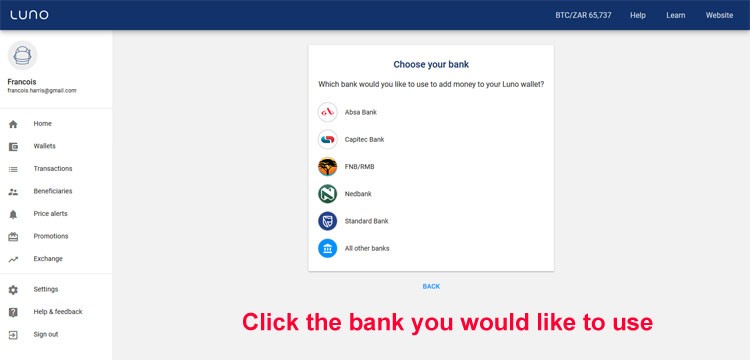 Luno bank account