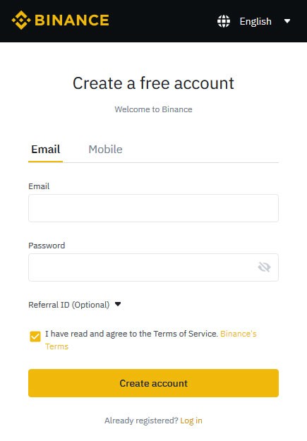 Binance register