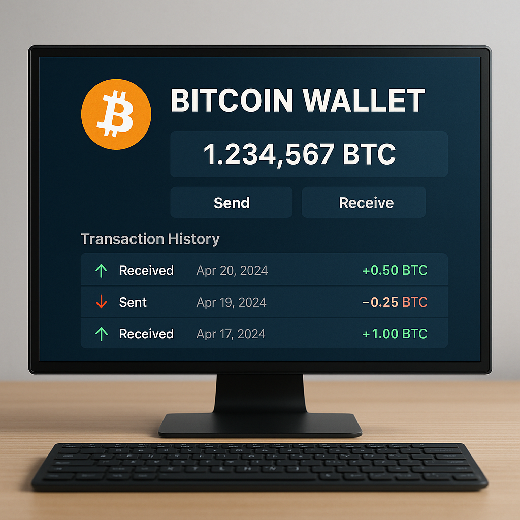 Bitcoin wallet on desktop Pc